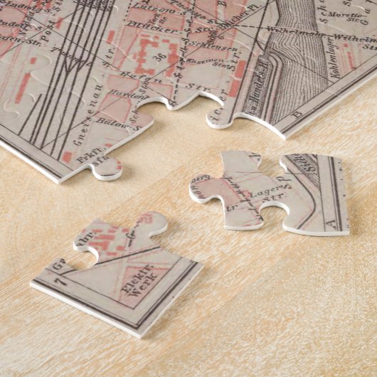  kaart van Frankfurt Duitsland (1900) Legpuzzel (Zijkant)