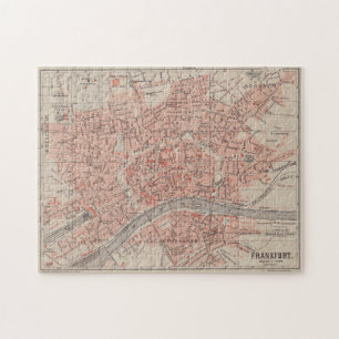 kaart van Frankfurt Duitsland (1900) Legpuzzel