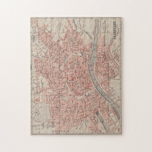  kaart van Frankfurt Duitsland (1900) Legpuzzel (Verticaal)
