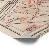  kaart van Frankfurt Duitsland (1900) Poster (Hoek)