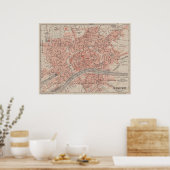  kaart van Frankfurt Duitsland (1900) Poster (Keuken)