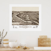  kaart van Franklin NH vanaf 1884 Poster (Keuken)