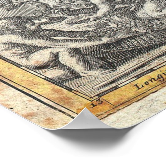 kaart van Frankrijk (1741) Poster (Hoek)