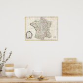  kaart van Frankrijk (1771) Poster (Keuken)