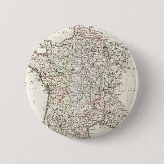 kaart van Frankrijk (1771) Ronde Button 5,7 Cm (Voorkant)