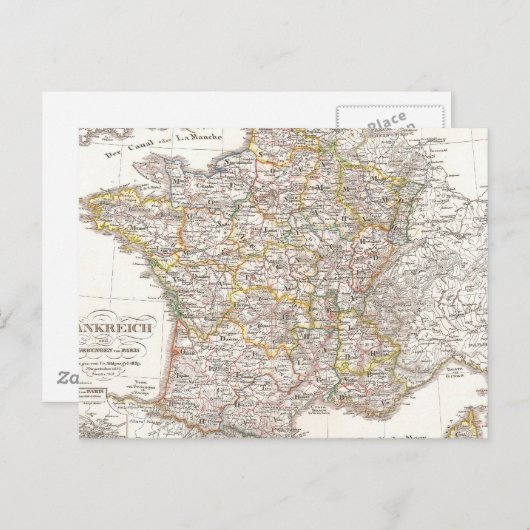  kaart van Frankrijk (1850) (Voorkant / Achterkant)