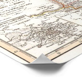  kaart van Frankrijk (1850) Poster (Hoek)