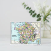 Kaart van Frankrijk - Briefkaart (Staand voorkant)