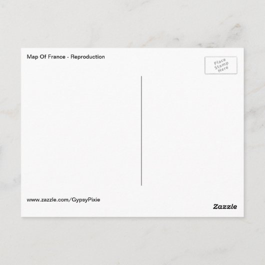 Kaart van Frankrijk - Briefkaart (Achterkant)
