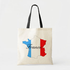 Kaart van Frankrijk in Red White en Blue Tote Bag