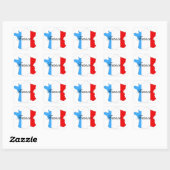 Kaart van Frankrijk in rood wit en blauw Vierkante Sticker (Vel)
