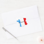 Kaart van Frankrijk in rood wit en blauw Vierkante Sticker (Envelop)