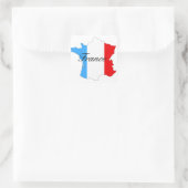 Kaart van Frankrijk in rood wit en blauw Vierkante Sticker (Tas)