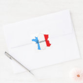 Kaart van Frankrijk in rood wit en blauw Vierkante Sticker (Envelop)
