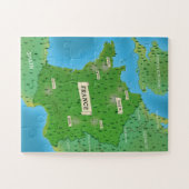 kaart van Frankrijk Legpuzzel (Horizontaal)