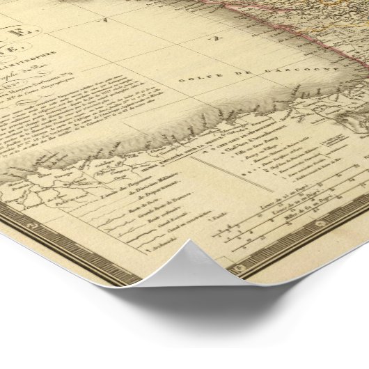 Kaart van Frankrijk Poster (Hoek)