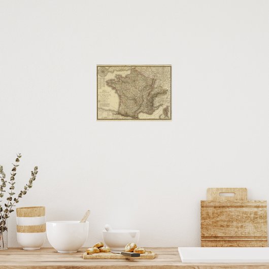Kaart van Frankrijk Poster (Keuken)