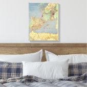 Kaart van Frankrijk, Spanje en Noordwest-Afrika Canvas Afdruk (Insitu (Slaapkamer))