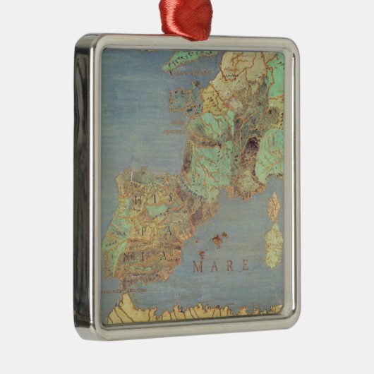 Kaart van Frankrijk, Spanje en Noordwest-Afrika Metalen Ornament (Rechts)