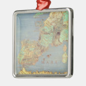 Kaart van Frankrijk, Spanje en Noordwest-Afrika Metalen Ornament (Links)