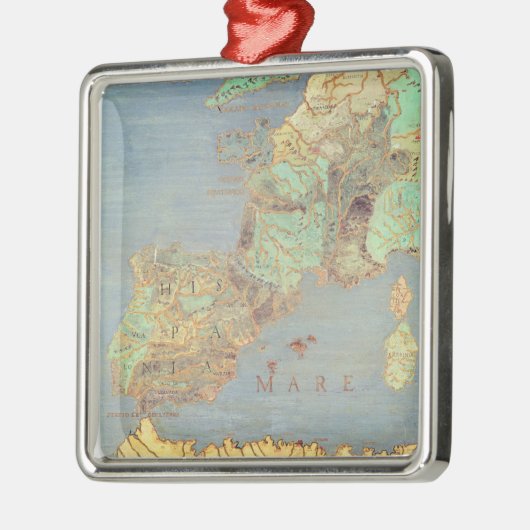 Kaart van Frankrijk, Spanje en Noordwest-Afrika Metalen Ornament (Links)