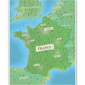 kaart van Frankrijk Sticker (Voorkant)
