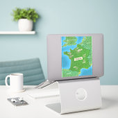 kaart van Frankrijk Sticker (Laptop op bureau)