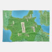 kaart van Frankrijk Theedoek (Horizontaal)