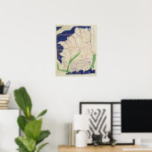 Kaart van Frankrijk uit "Geographia" Poster (Thuiskantoor)