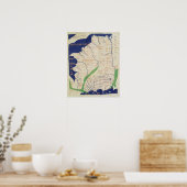 Kaart van Frankrijk uit "Geographia" Poster (Keuken)