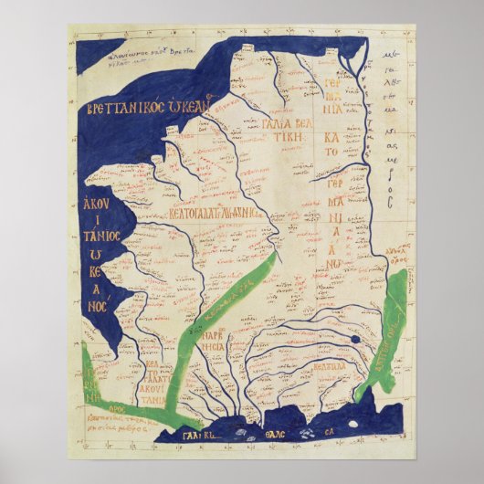 Kaart van Frankrijk uit "Geographia" Poster (Voorkant)