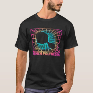 Kaart van Frans-Polynesië Frans-Polynesische T-shirt