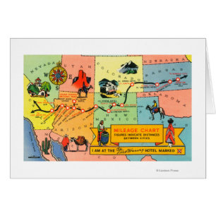 Kaart van Fred Harvey Hotel LocationsCA aan KS