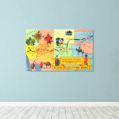 Kaart van Fred Harvey Hotel LocationsCA aan KS Canvas Afdruk (Insitu (Houten vloer))