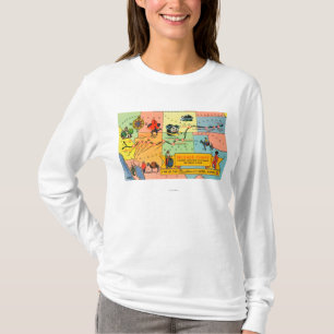 Kaart van Fred Harvey Hotel LocationsCA aan KS T-shirt