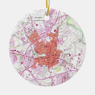 kaart van Frederick Maryland (1953) 2 Keramisch Ornament