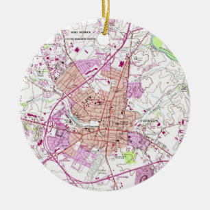 kaart van Frederick Maryland (1953) Keramisch Ornament