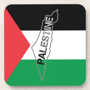Kaart van Free Palestine Palestine op Palestine Fl Bier Onderzetter