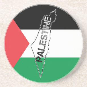 Kaart van Free Palestine Palestine op Palestine Fl Zandsteen Onderzetter