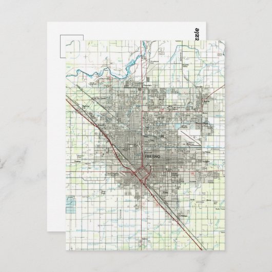  kaart van Fresno California (Voorkant / Achterkant)