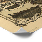 Kaart van Fresno, Uitzicht van vogelsoorten-Oog, 1 Poster (Hoek)