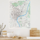  kaart van Fukushima Japan (1945) Poster (Keuken)