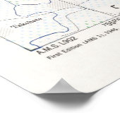  kaart van Fukushima Japan (1945) Poster (Hoek)