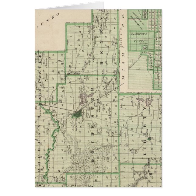 Kaart van Fulton County met Rochester, Fulton Co (Voorkant)