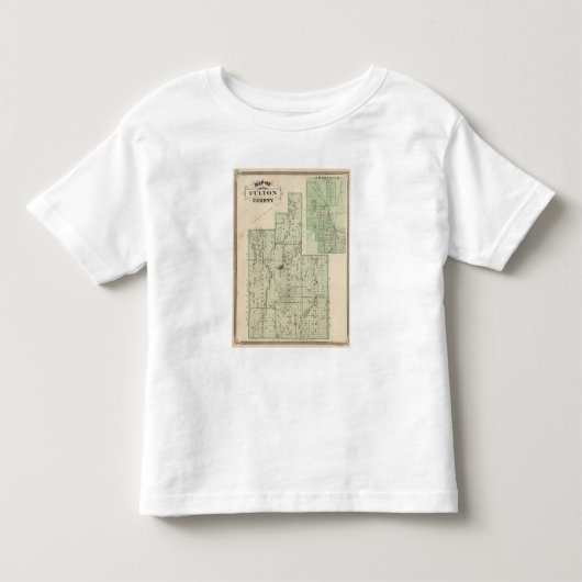 Kaart van Fulton County met Rochester, Fulton Co Kinder Shirts (Voorkant)