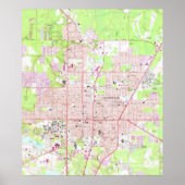  kaart van Gainesville Florida (1966) Poster (Voorkant)