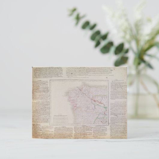 Kaart van Galicië met route van het Franse leger (Staand voorkant)