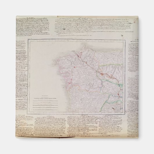 Kaart van Galicië met route van het Franse leger Magneet (Voorkant)