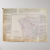 Kaart van Galicië met route van het Franse leger Poster (Voorkant)