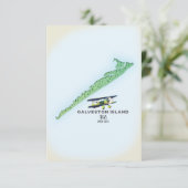 kaart van Galveston Island Texas USA (Staand voorkant)